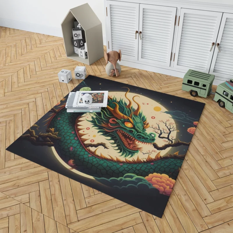 Chinese Dragon Illustration Rug 1