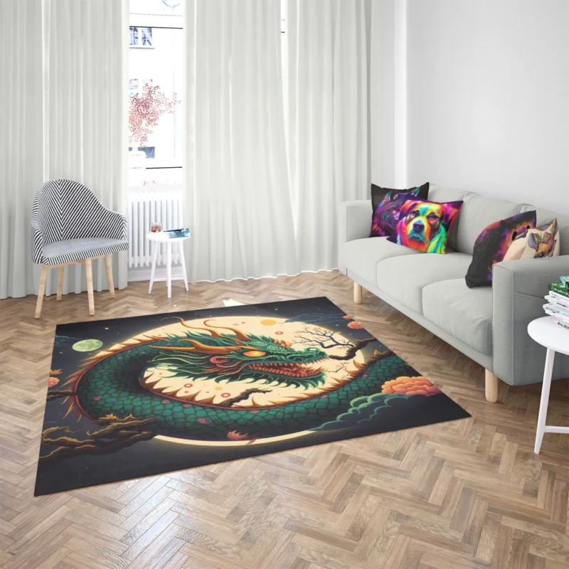 Chinese Dragon Illustration Rug 2