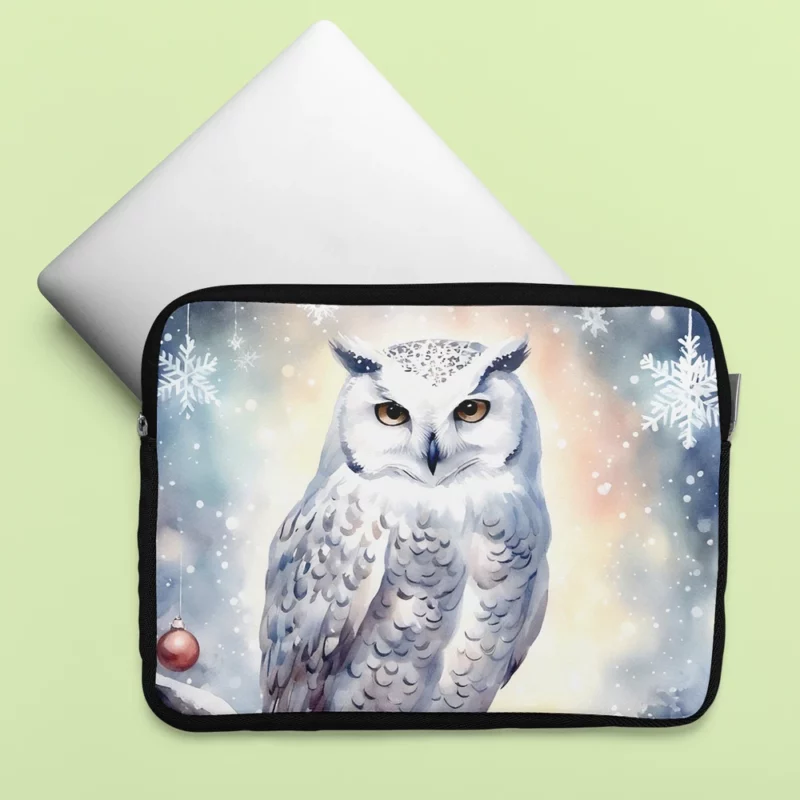 Christmas Snowy Owl Laptop Sleeve