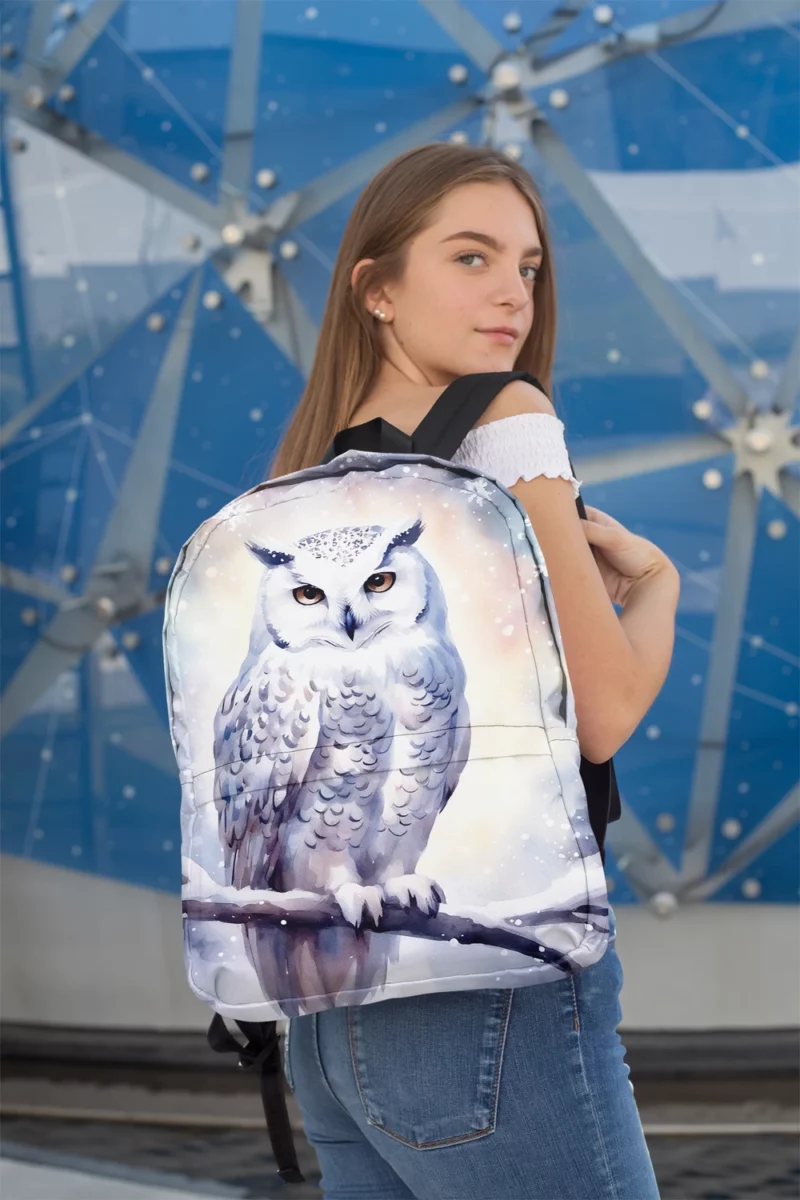 Christmas Snowy Owl Minimalist Backpack 2