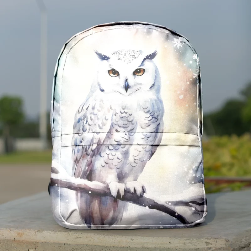 Christmas Snowy Owl Minimalist Backpack