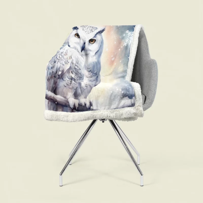 Christmas Snowy Owl Sherpa Fleece Blanket 1