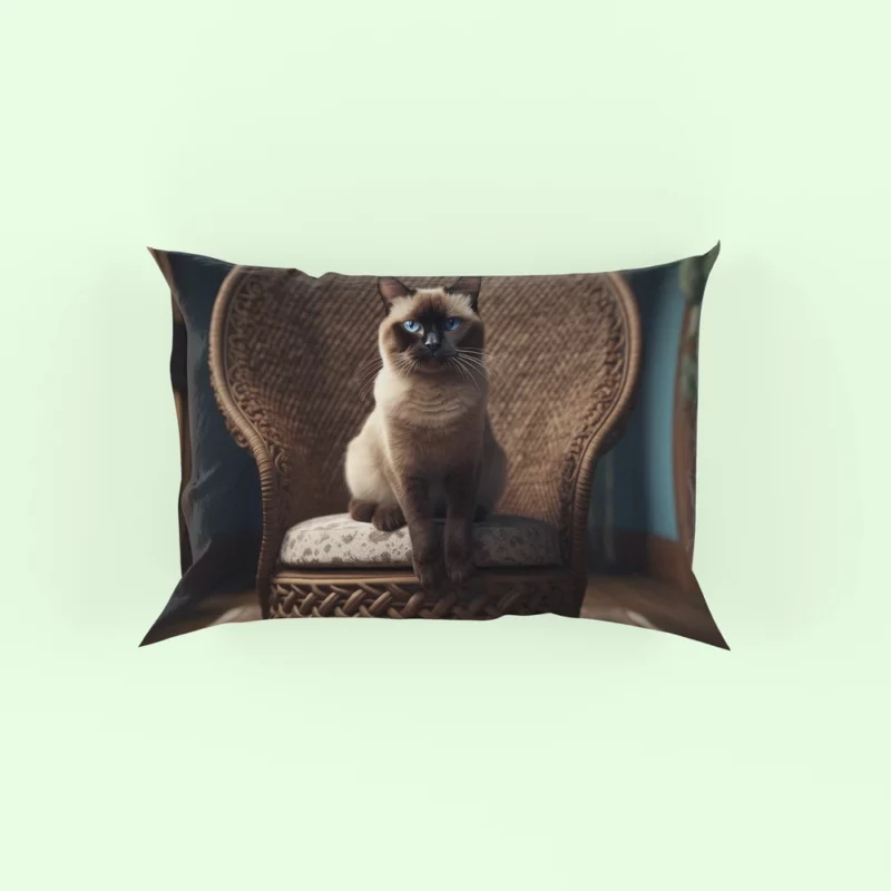 Chubby Siamese Cat Lounging Pillow Case