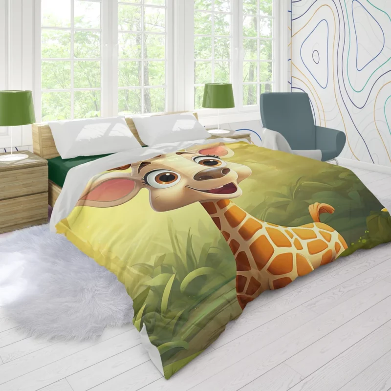 Close-Up Giraffe Portrait Duvet Cover