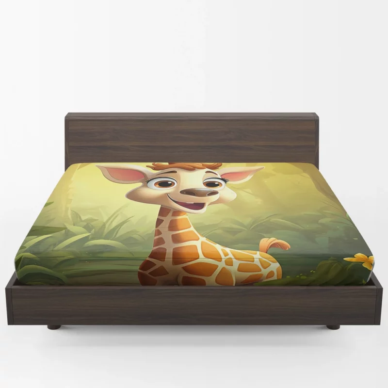 Close-Up Giraffe Portrait Fitted Sheet 1