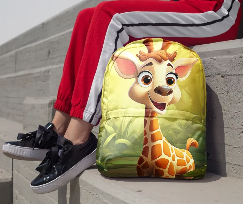 Close-Up Giraffe Portrait Minimalist Backpack 1