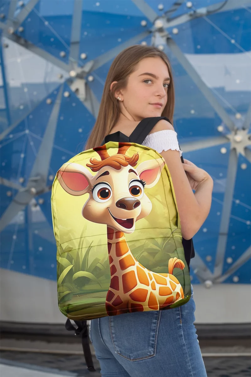 Close-Up Giraffe Portrait Minimalist Backpack 2