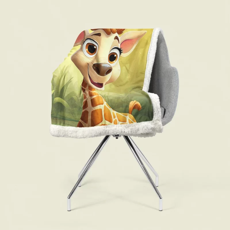 Close-Up Giraffe Portrait Sherpa Fleece Blanket 1