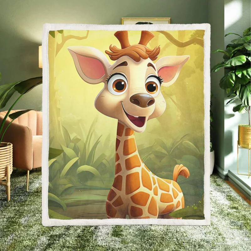 Close-Up Giraffe Portrait Sherpa Fleece Blanket