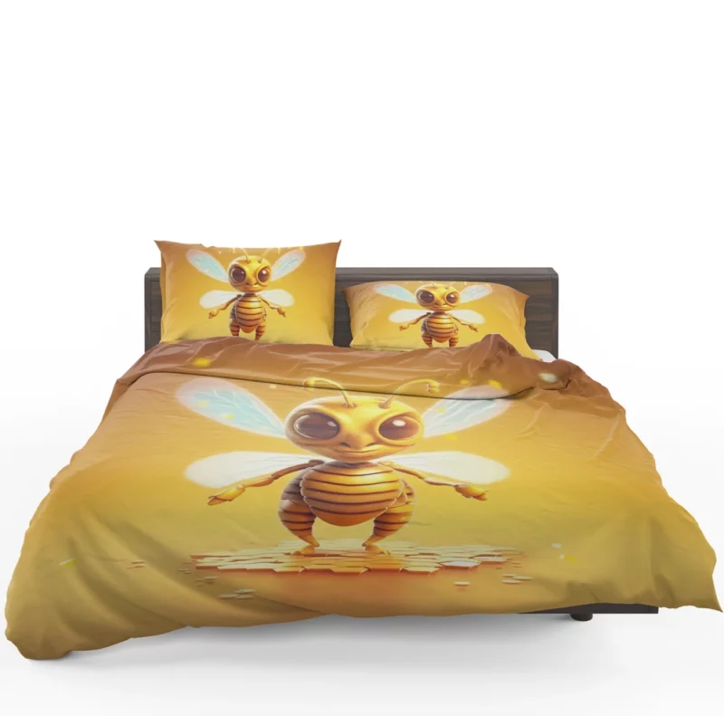 Close Up of Cartoon Bee Bedding Set 1