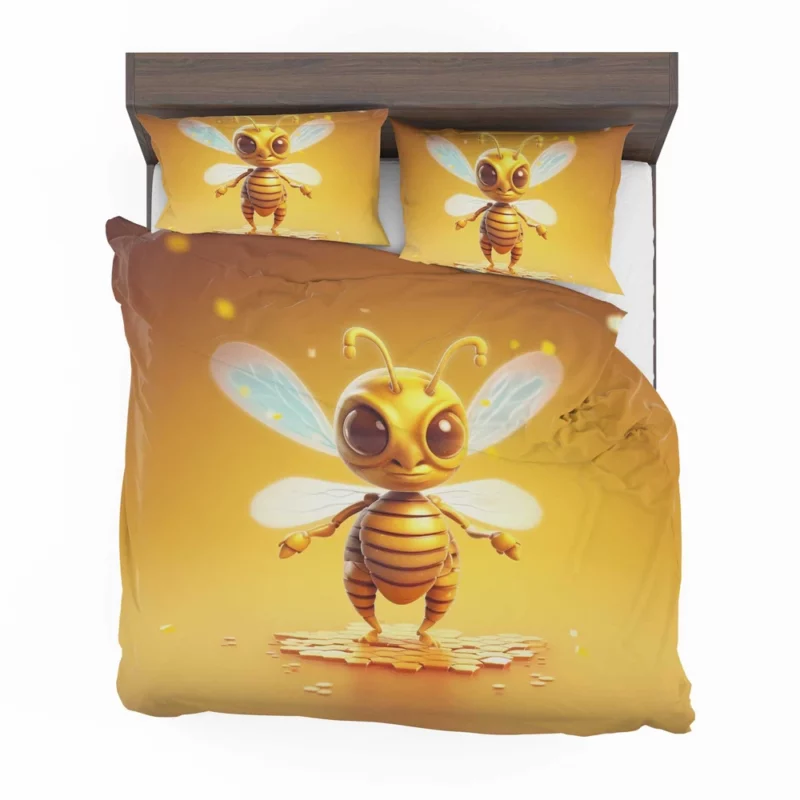 Close Up of Cartoon Bee Bedding Set 2