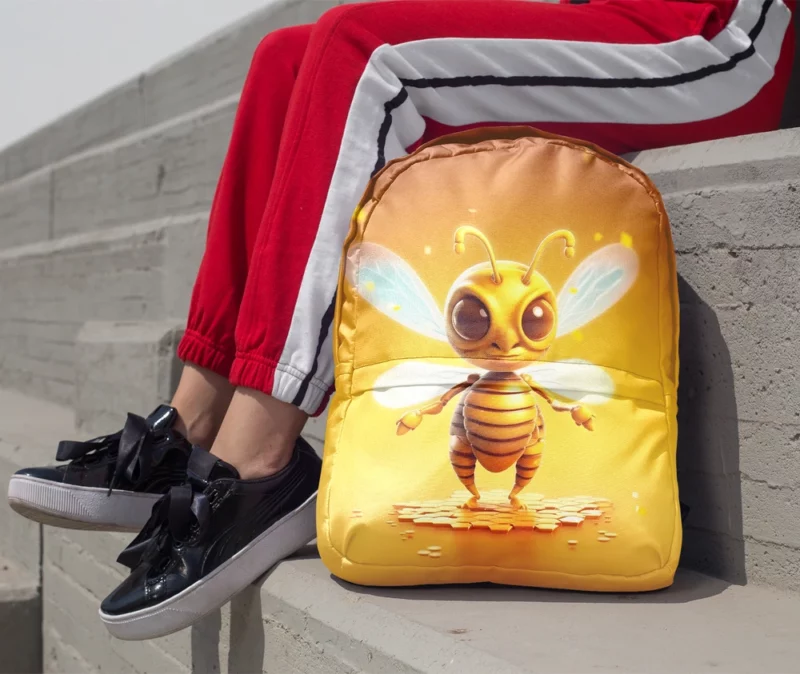 Close Up of Cartoon Bee Minimalist Backpack 1