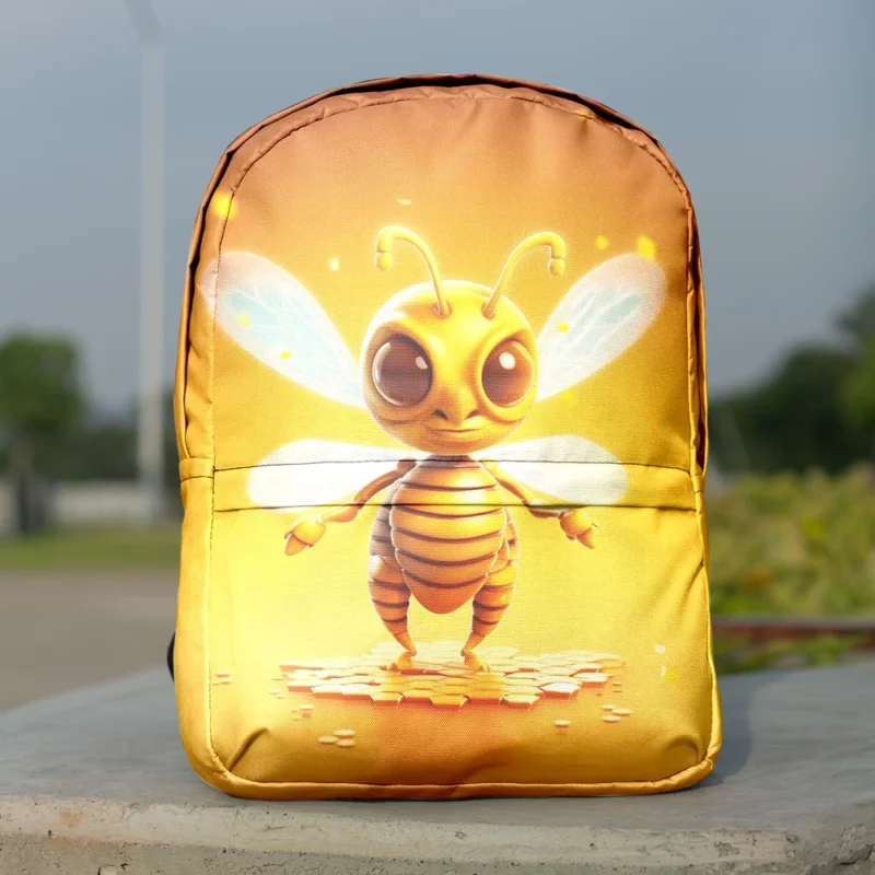 Close Up of Cartoon Bee Minimalist Backpack