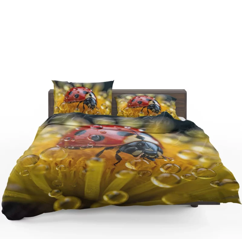 Close Up of Ladybug on Flower Bedding Set 1