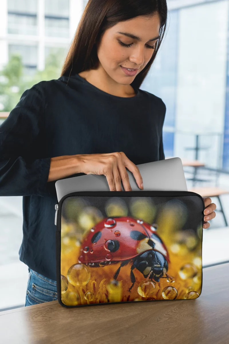 Close Up of Ladybug on Flower Laptop Sleeve 1