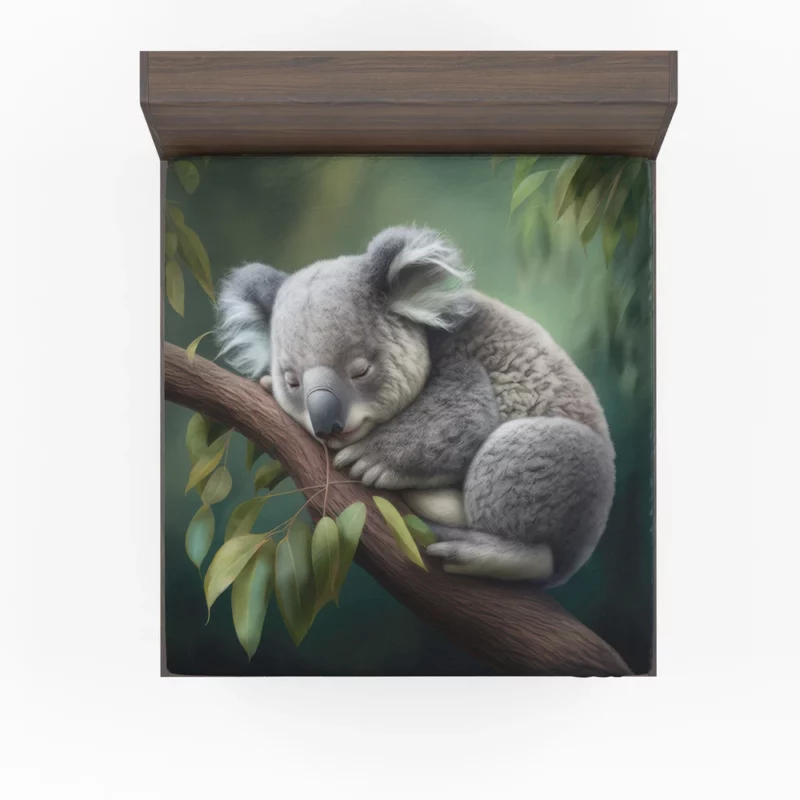 Close-Up of Sleeping Koala Fitted Sheet