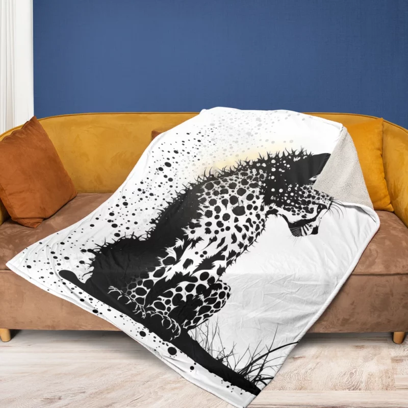 Close-Up of a Leopard Fleece Blanket 1