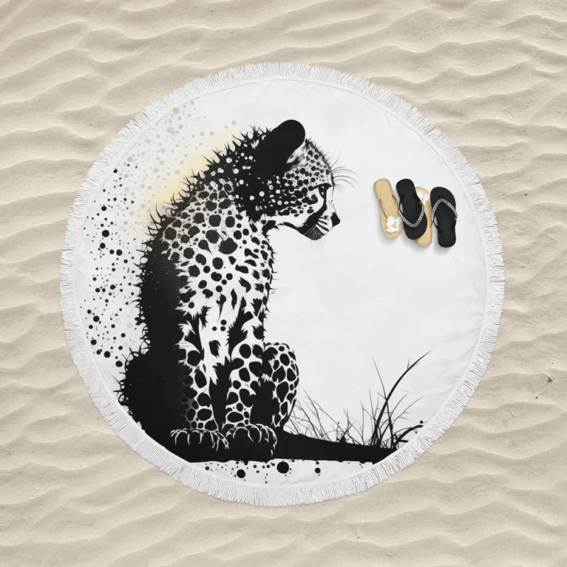 Close-Up of a Leopard Round Beach Towel