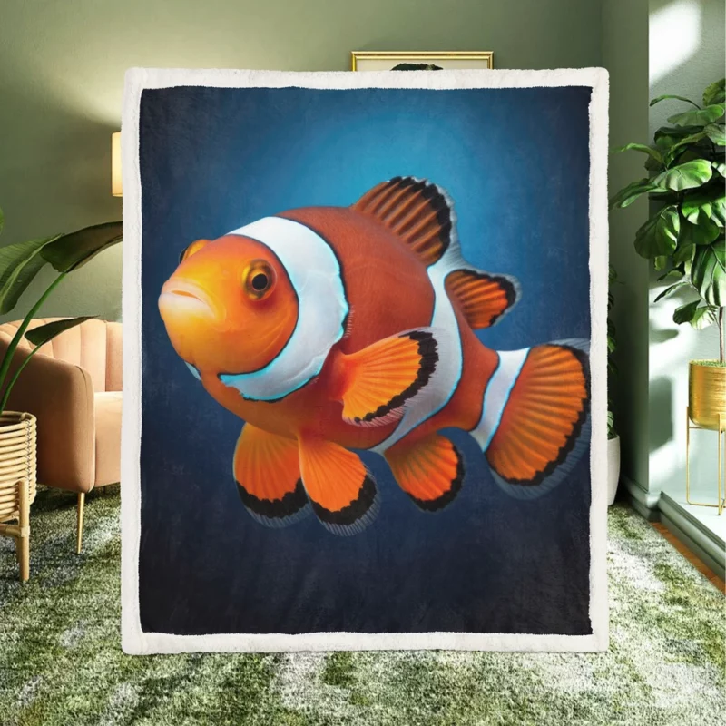 Clownfish AI Generated Sherpa Fleece Blanket