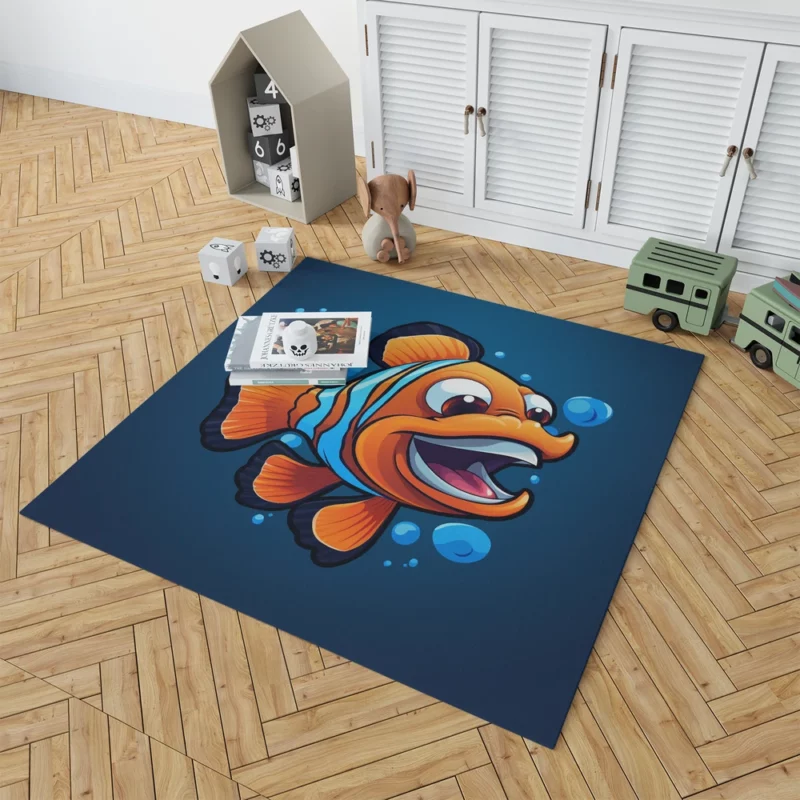 Clownfish Cartoon Logo Rug 1