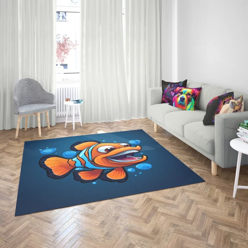 Clownfish Cartoon Logo Rug 2