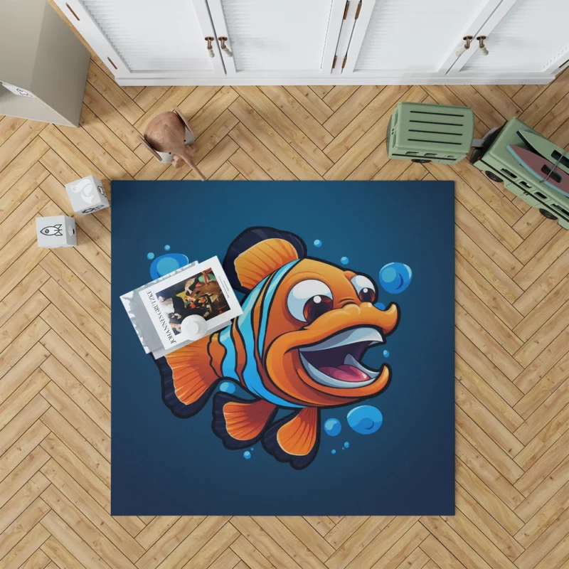 Clownfish Cartoon Logo Rug