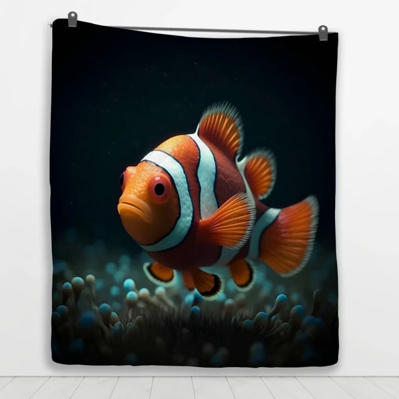 Clownfish in Aquarium Quilt Blanket 1