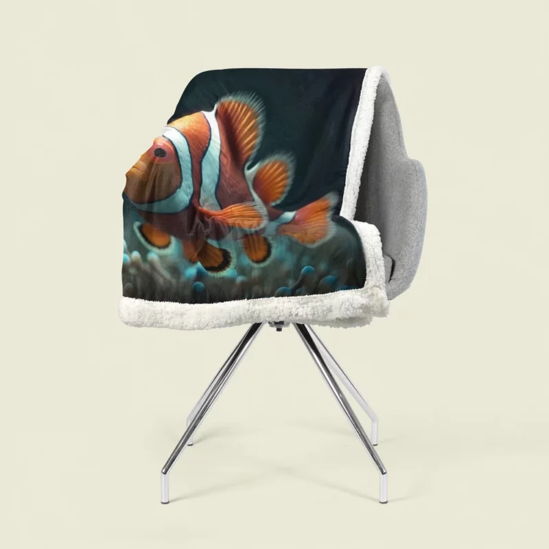 Clownfish in Aquarium Sherpa Fleece Blanket 1