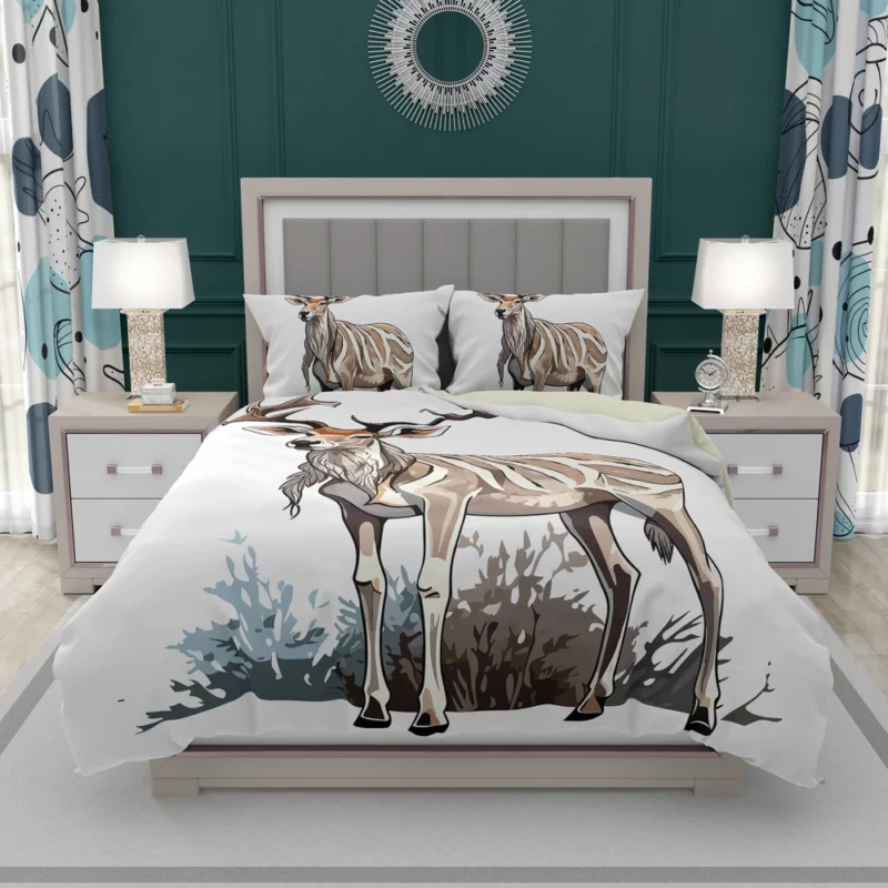 Colorful Animals in Nature Illustration Bedding Set 2