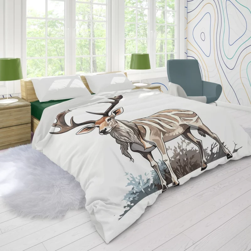 Colorful Animals in Nature Illustration Duvet Cover