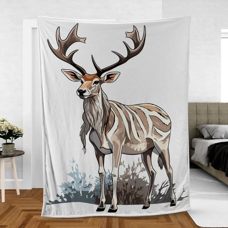 Colorful Animals in Nature Illustration Fleece Blanket