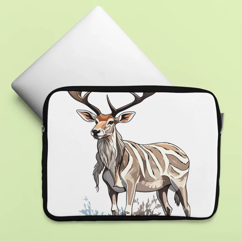 Colorful Animals in Nature Illustration Laptop Sleeve
