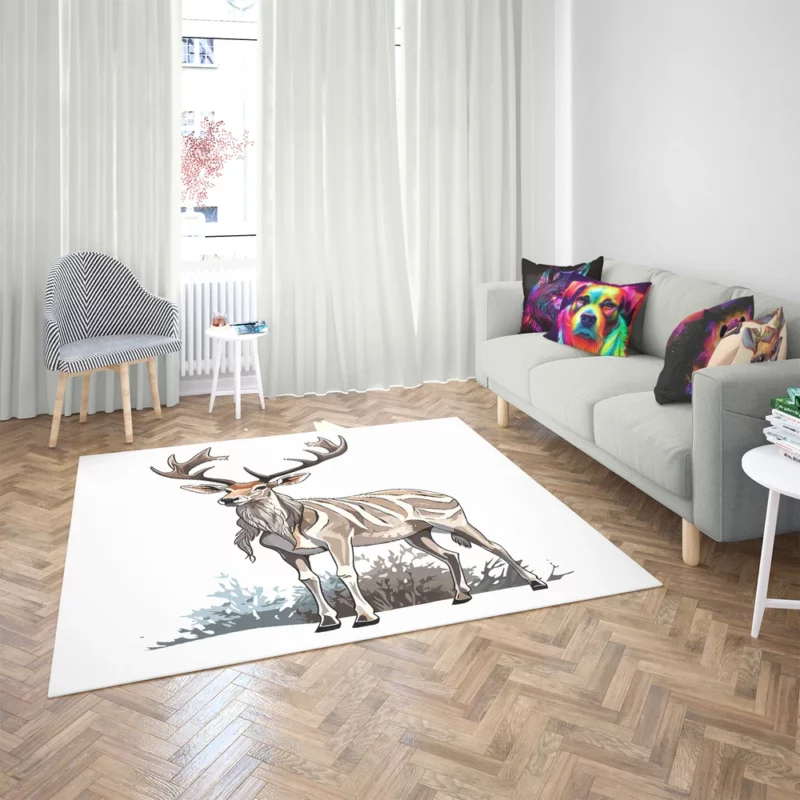 Colorful Animals in Nature Illustration Rug 2