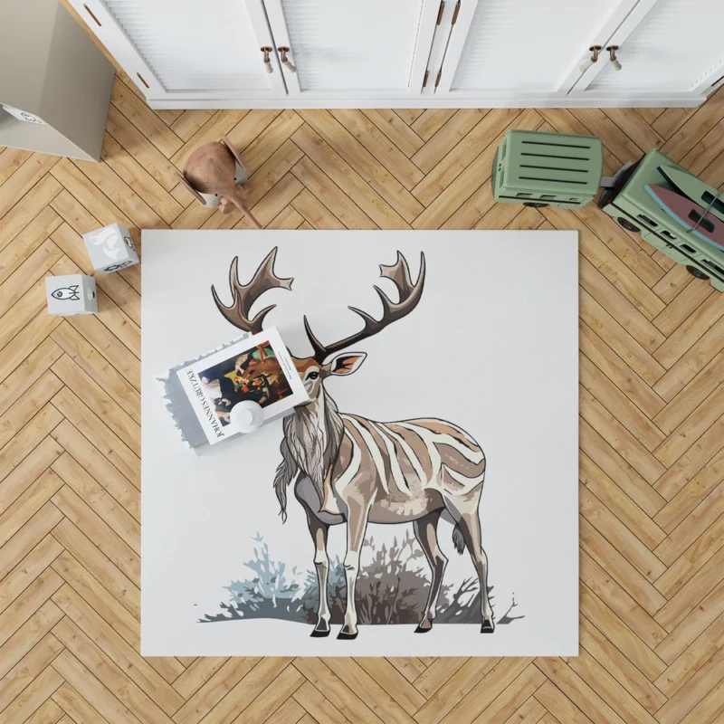 Colorful Animals in Nature Illustration Rug