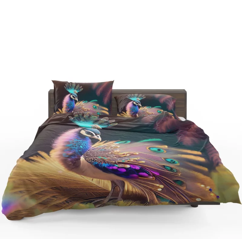 Colorful Baby Peacock Feathers Bedding Set 1