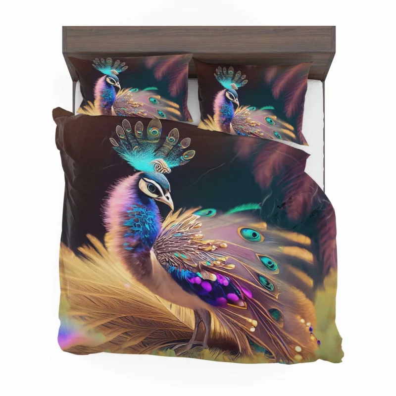 Colorful Baby Peacock Feathers Bedding Set 2