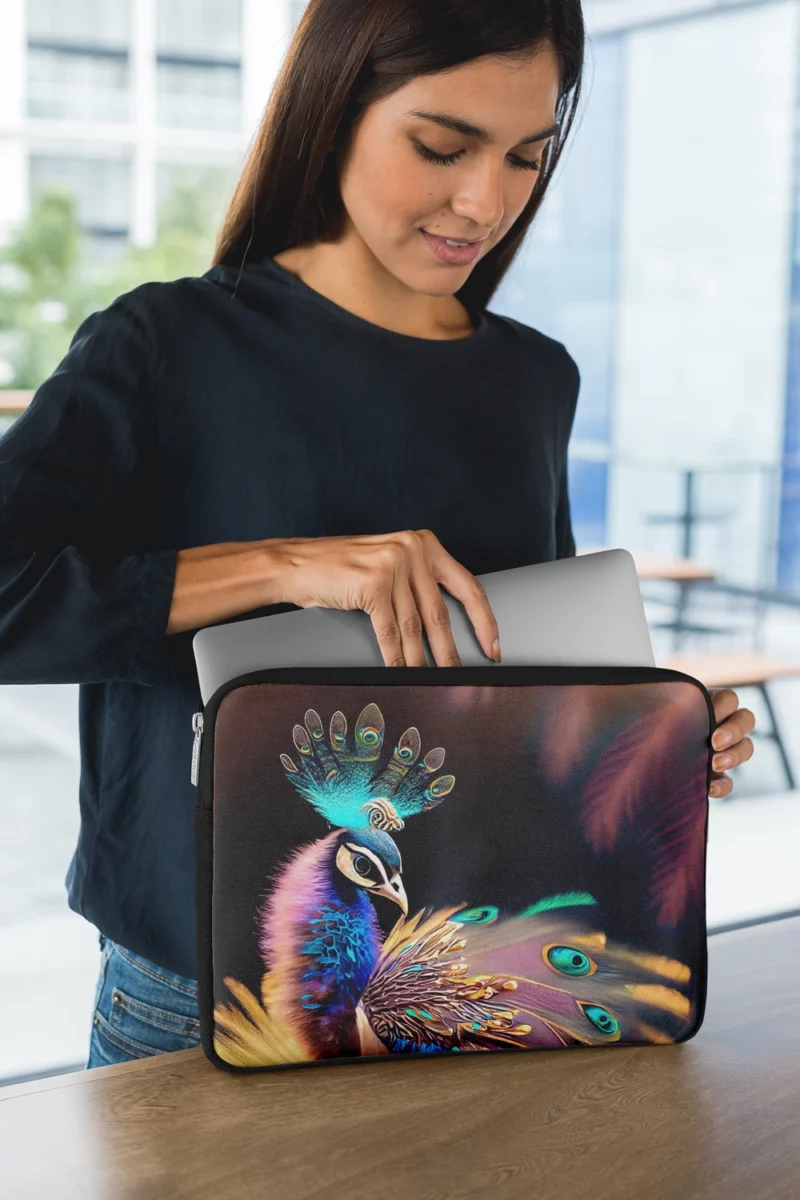 Colorful Baby Peacock Feathers Laptop Sleeve 1