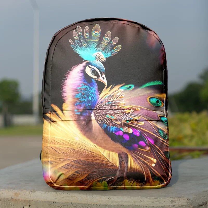 Colorful Baby Peacock Feathers Minimalist Backpack