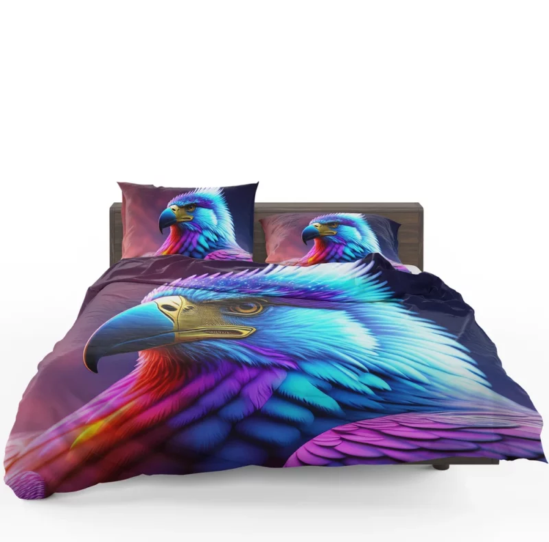 Colorful Blue Bird Illustration Bedding Set 1