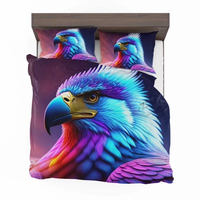 Colorful Blue Bird Illustration Bedding Set 2