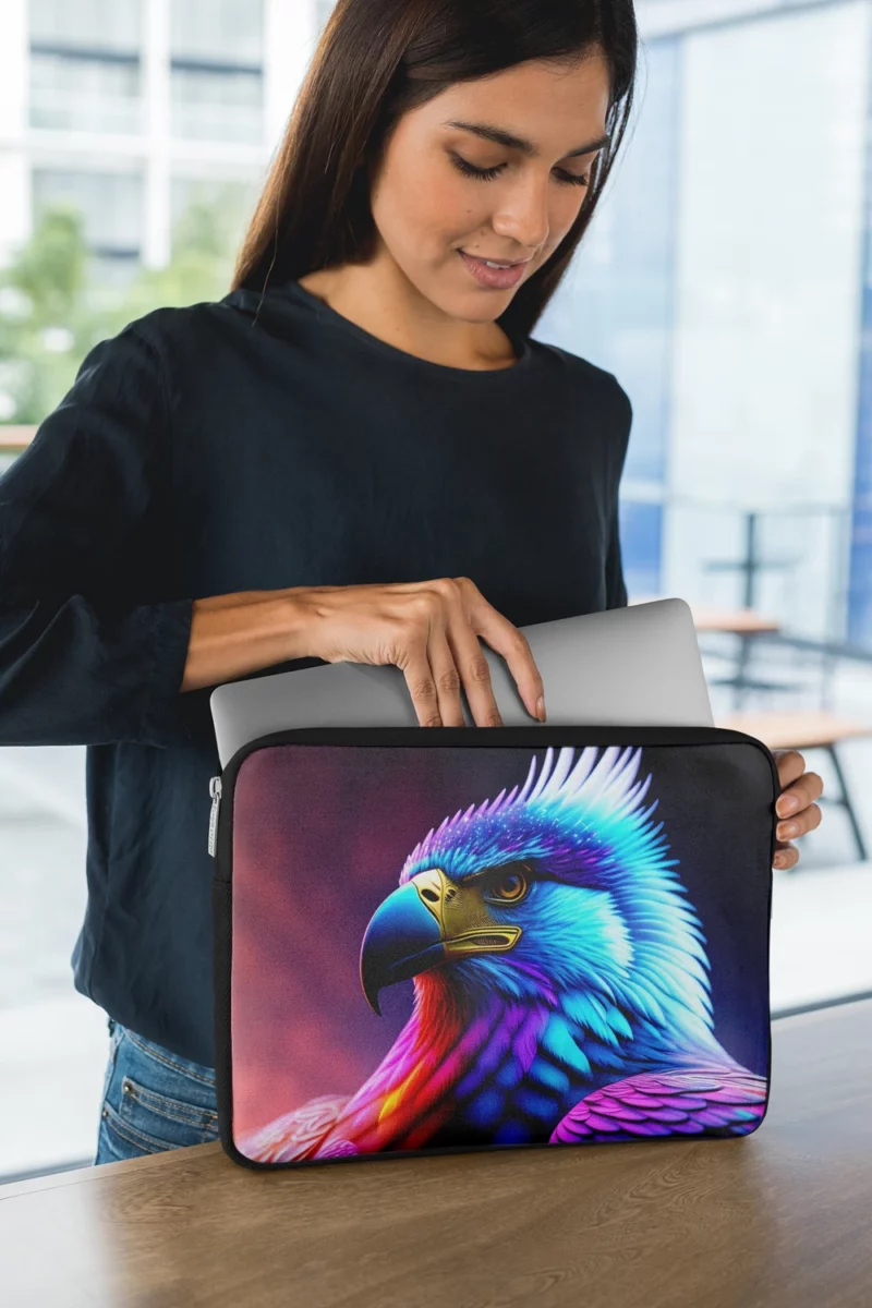 Colorful Blue Bird Illustration Laptop Sleeve 1