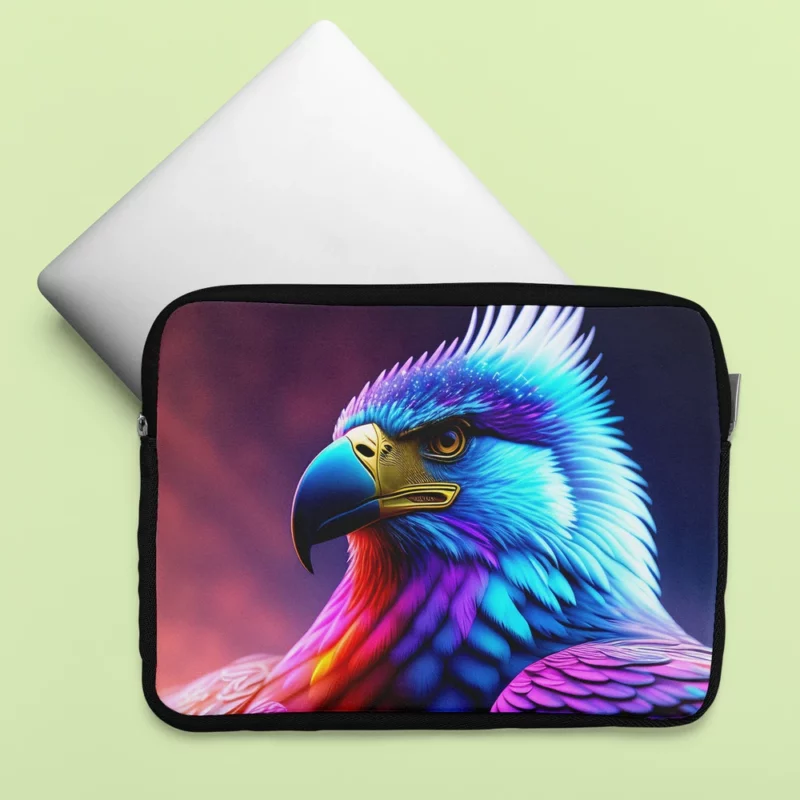 Colorful Blue Bird Illustration Laptop Sleeve