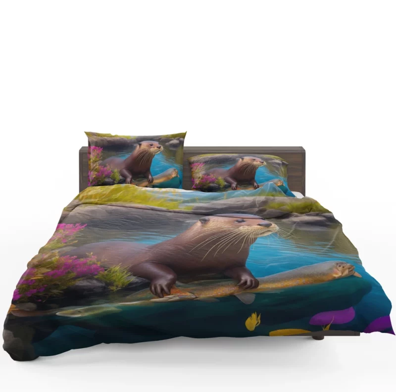 Colorful Coraciiforms with Fish Bedding Set 1