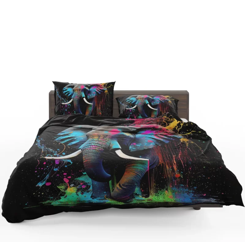 Colorful Elephant Painting Bedding Set 1