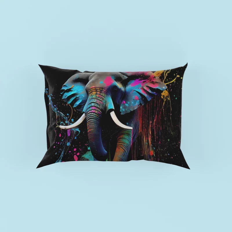 Colorful Elephant Painting Pillow Case