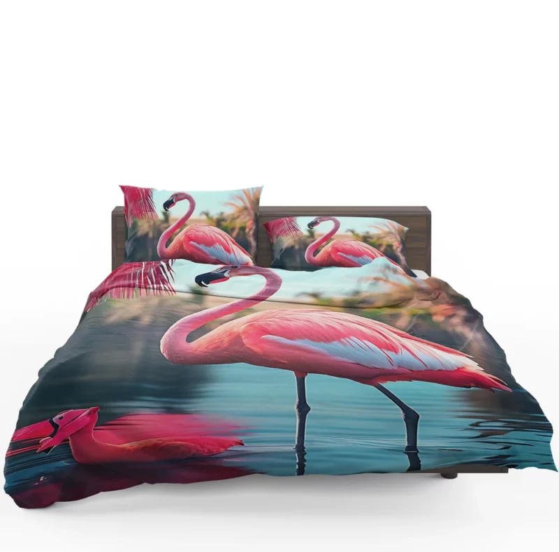 Colorful Flamingo Portrait Bedding Set 1