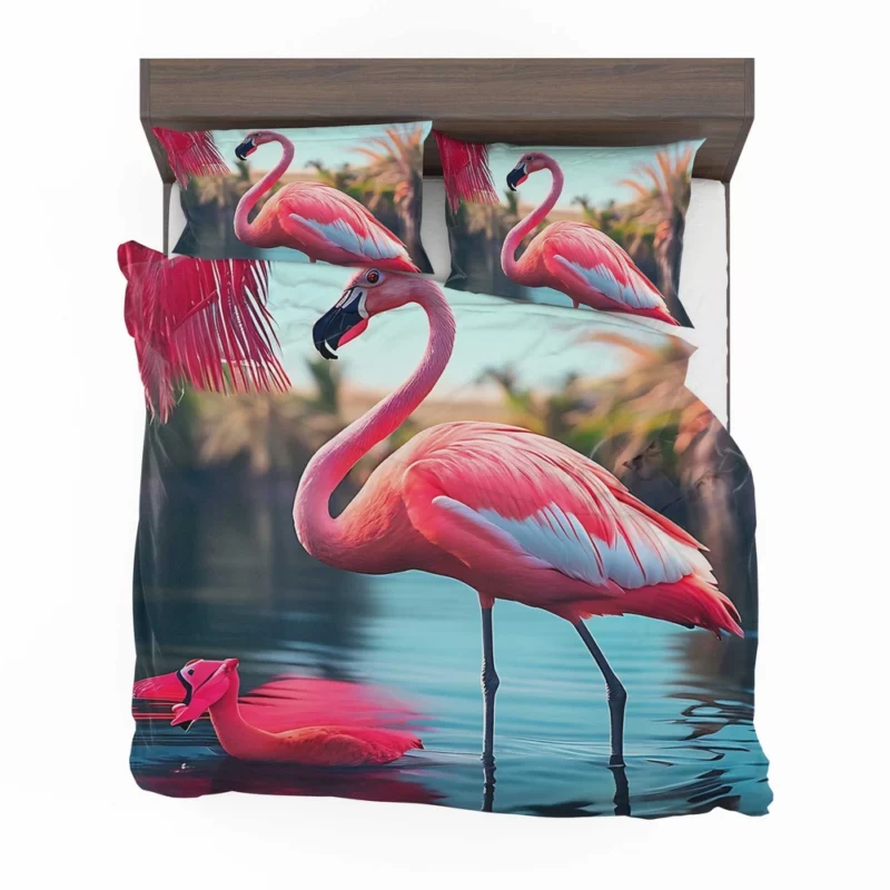 Colorful Flamingo Portrait Bedding Set 2