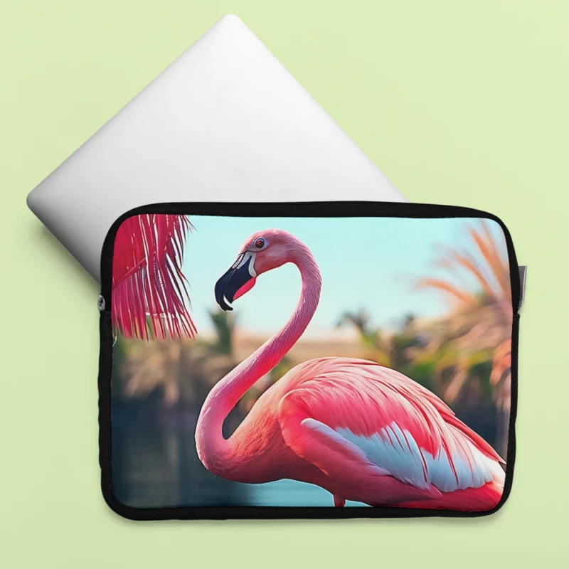 Colorful Flamingo Portrait Laptop Sleeve