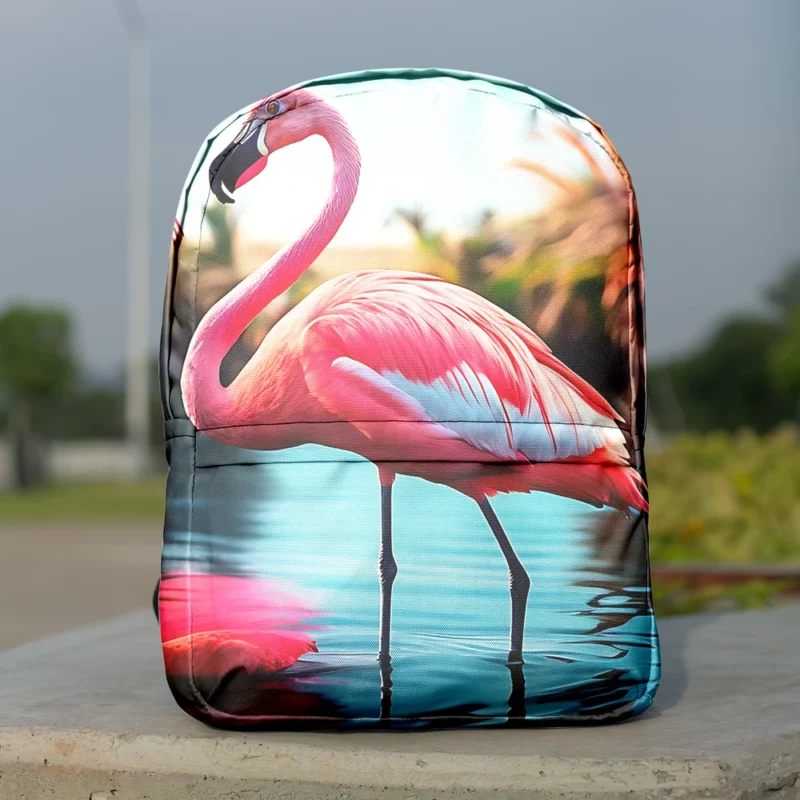 Colorful Flamingo Portrait Minimalist Backpack