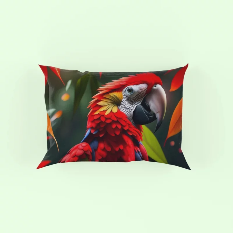 Colorful HD Parrot Sitting on Branch Pillow Case